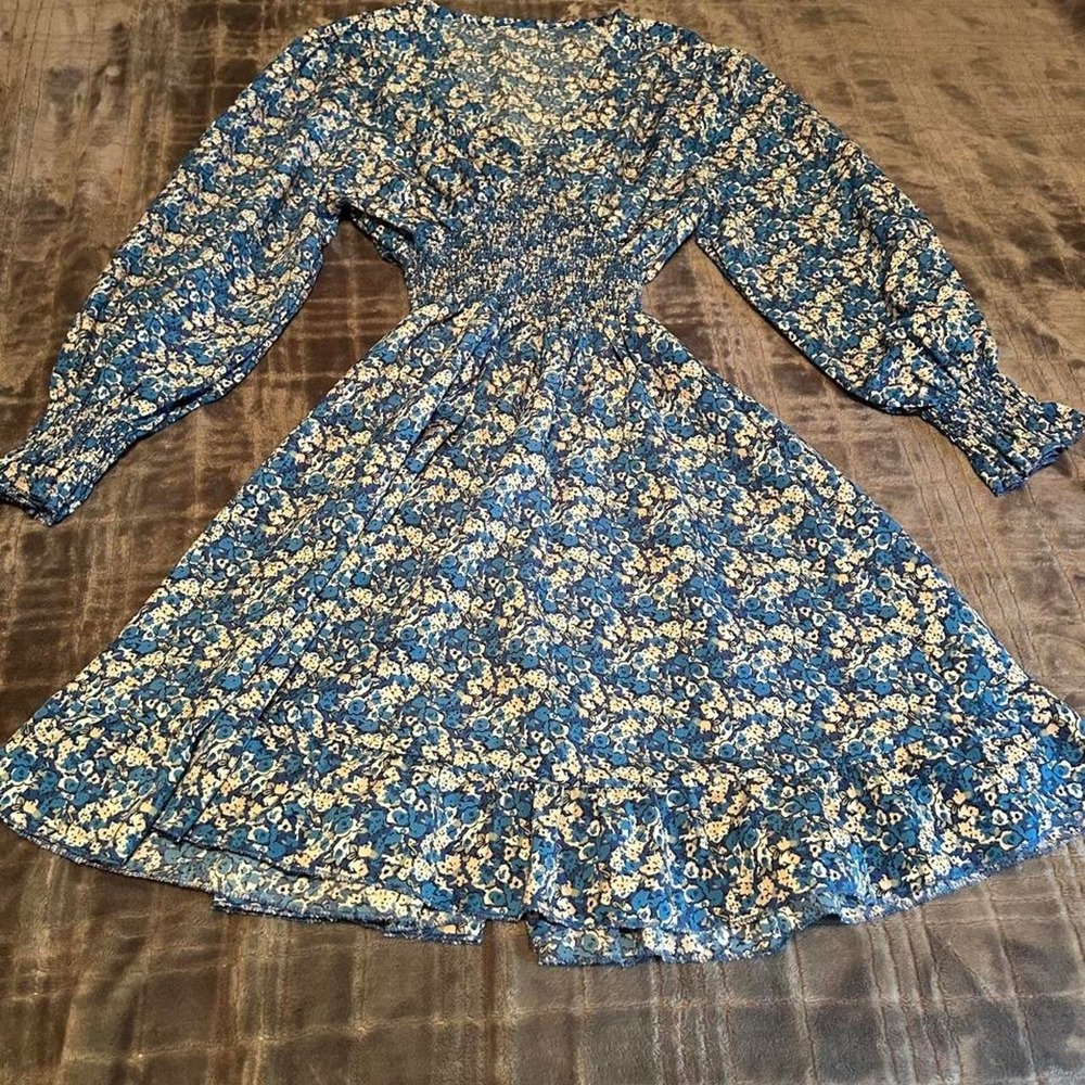 floral blue dress